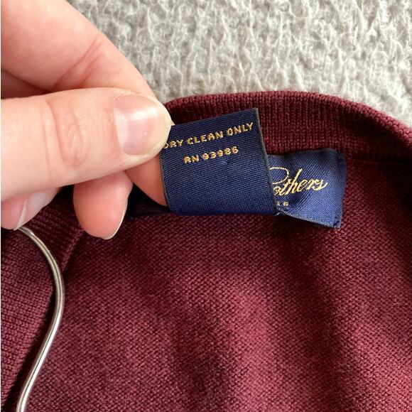 BROOKS BROTHERS Merino Wool Sweater Mens Large Brick Red Quiet Luxury Classic - Picture 3 of 11